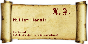 Miller Harald névjegykártya